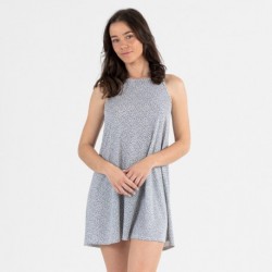 Vestido corto tirantes crepe Sina indigo