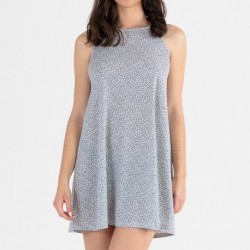 Vestido corto tirantes crepe Sina indigo