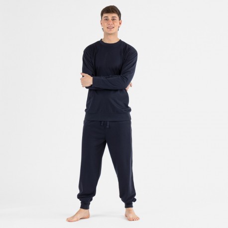 Conjunto deportivo largo hombre azul marino