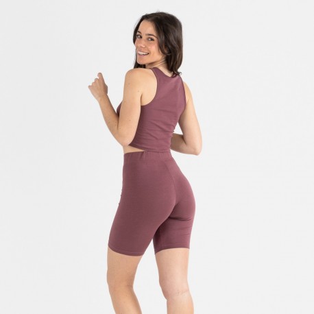Conjunto deportivo culotte mujer berenjena