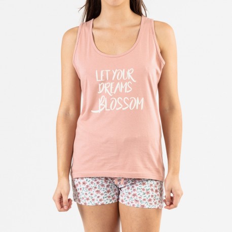 Pijama corto algodón Vita rosa
