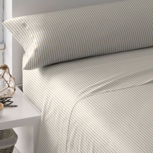 Juego de sábanas algodón Raya Kodac arena