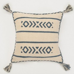 Cojín cuadrante algodón Fiona vaquero 45x45 - funda + relleno