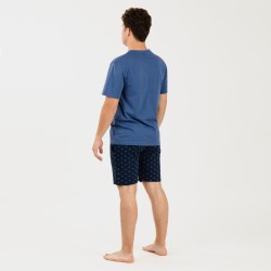 Pijama corto algodón hombre Alfredo indigo