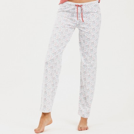 Pijama largo algodón Lorena marsala