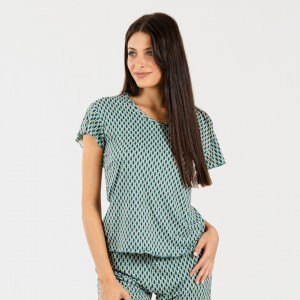 Pijama manga corta mujer soft Dueña verde 2