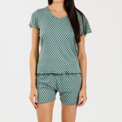 Pijama corto mujer punto sedoso Dueña verde