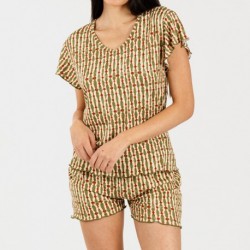 Pijama corto mujer punto sedoso Erina verde caceria