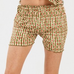 Pijama corto mujer punto sedoso Erina verde caceria