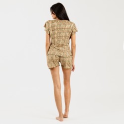 Pijama corto mujer punto sedoso Erina verde caceria