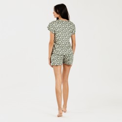 Pijama manga corta mujer soft Indira verde caceria