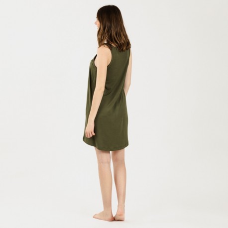 Camisón tirantes punto sedoso verde caceria