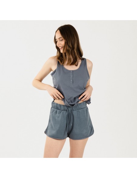 Conjunto deportivo short mujer indigo