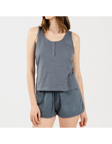 Conjunto deportivo short mujer indigo