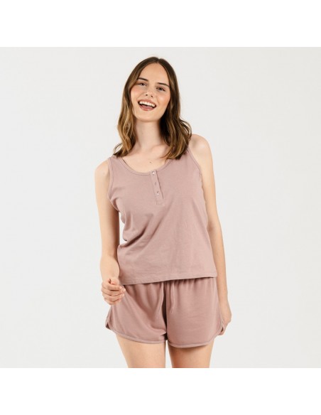 Conjunto deportivo short mujer malva