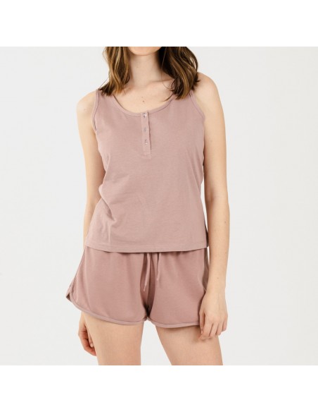 Conjunto deportivo short mujer malva