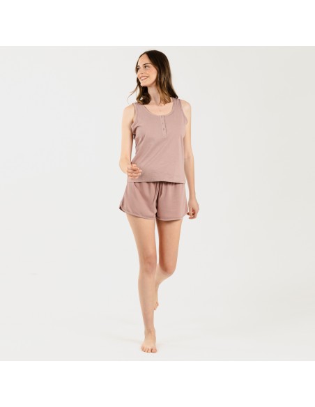 Conjunto deportivo short mujer malva