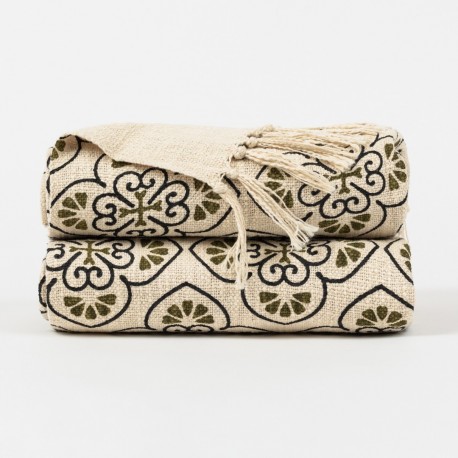 Plaid algodón Ovidia verde caceria