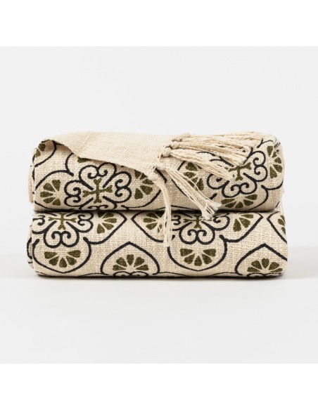 Plaid algodón Ovidia verde caceria