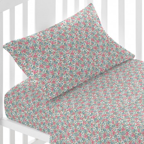 Juego de sábans algodón Belinda verde tiffany cuna