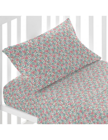 Juego de sábans algodón Belinda verde tiffany cuna