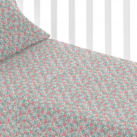 Juego de sábans algodón Belinda verde tiffany cuna