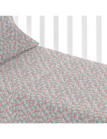 Juego de sábans algodón Belinda verde tiffany cuna