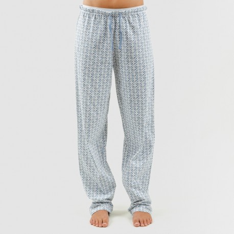 Pijama largo algodón Michelle indigo