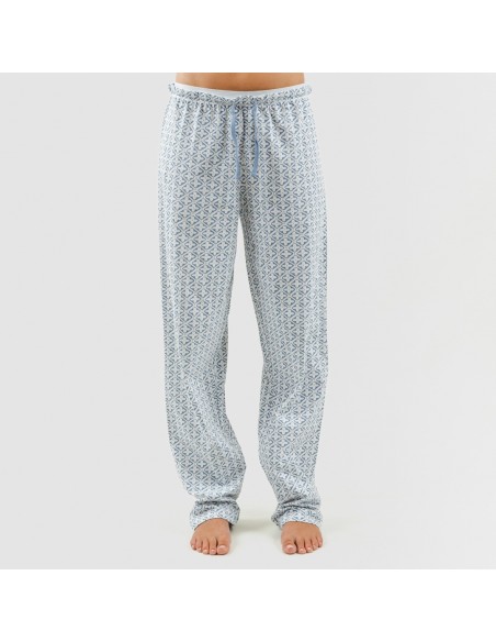 Pijama largo algodón Michelle indigo