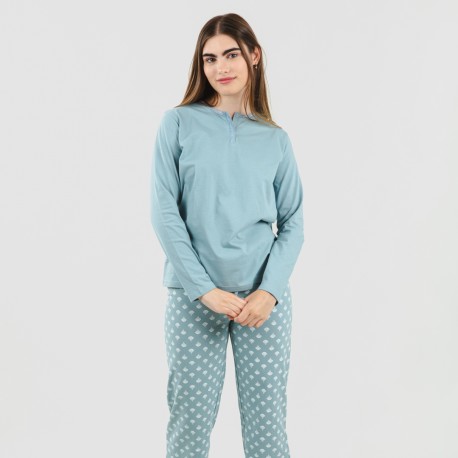 Pijama largo algodón Summer indigo