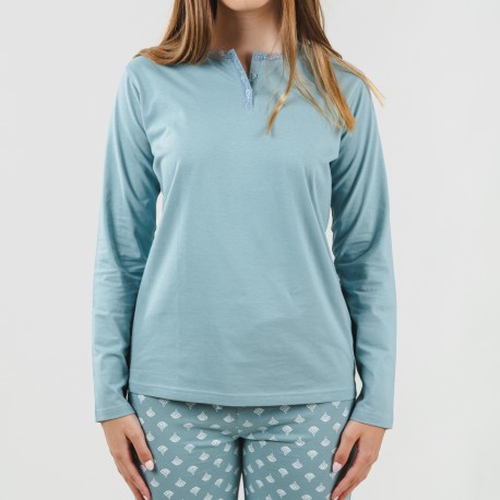 Pijama largo algodón Summer indigo