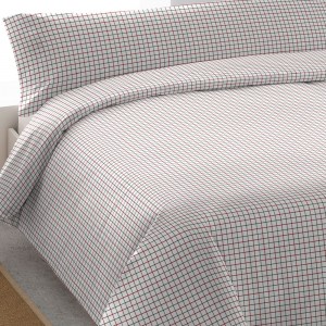 Funda nórdica algodón Hank verde burdeos