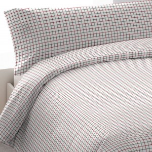 Funda nórdica algodón Hank verde burdeos 2