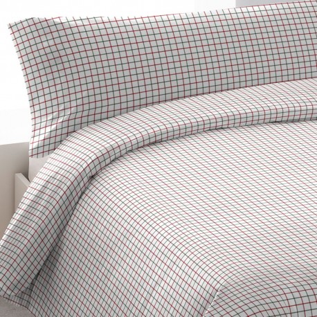 Funda nórdica algodón Hank verde burdeos