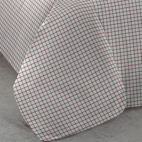 Funda nórdica algodón Hank verde burdeos