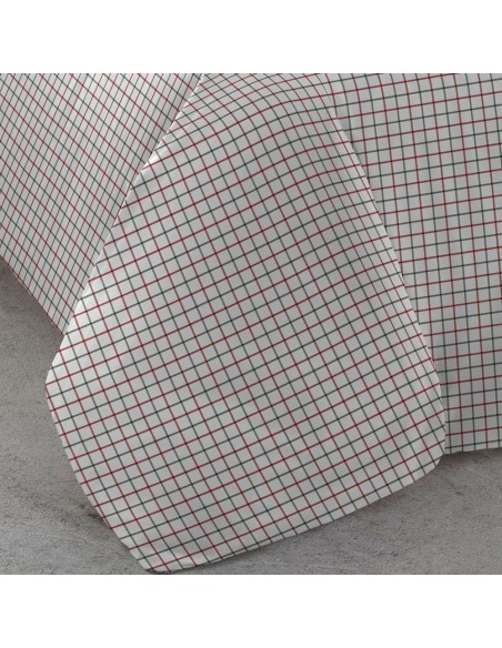 Funda nórdica algodón Hank verde burdeos