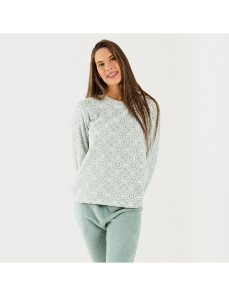 Pijama coral Capri verde tiffany