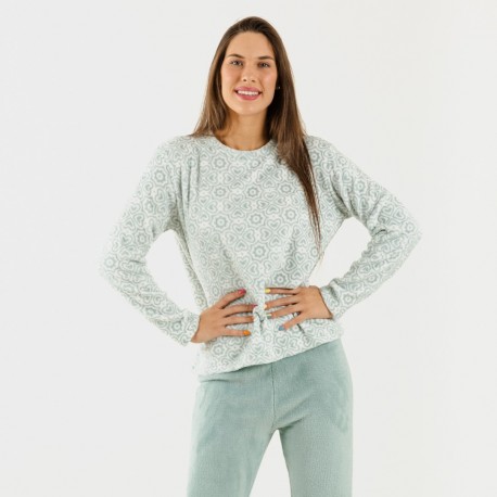 Pijama coral Capri verde tiffany