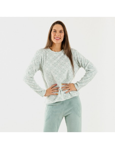 Pijama coral Capri verde tiffany