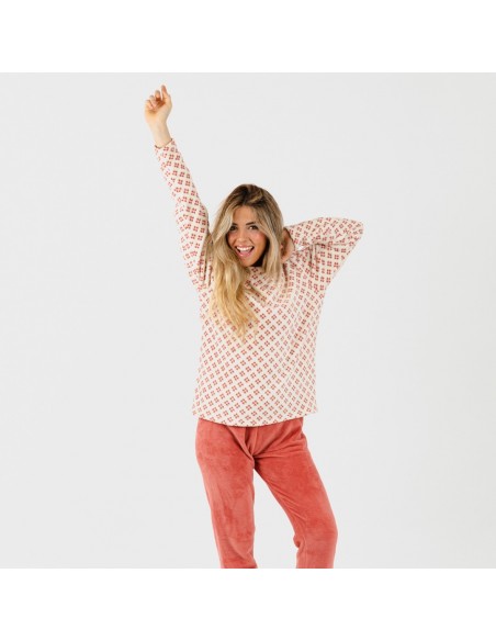 Pijama coral Penelope marsala