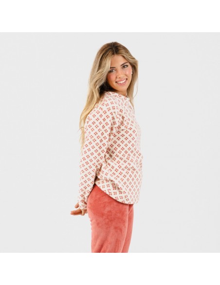 Pijama coral Penelope marsala