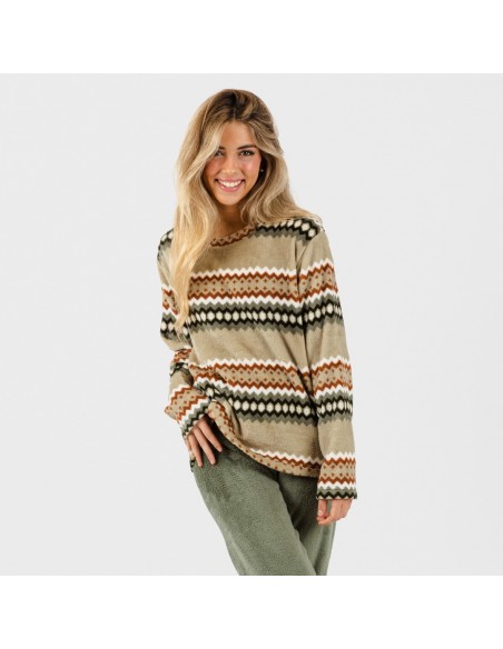 Pijama coral Vaduz verde caceria