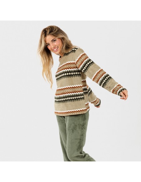 Pijama coral Vaduz verde caceria