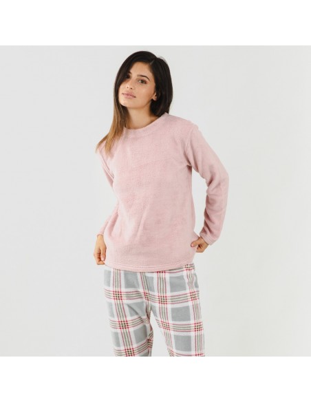 Pijama coral Cuadro Salema rosa
