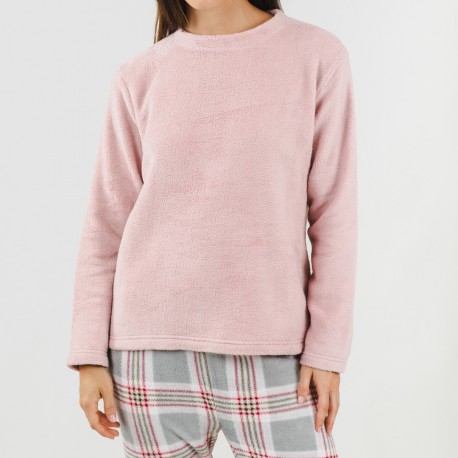 Pijama coral Cuadro Salema rosa