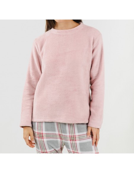 Pijama coral Cuadro Salema rosa