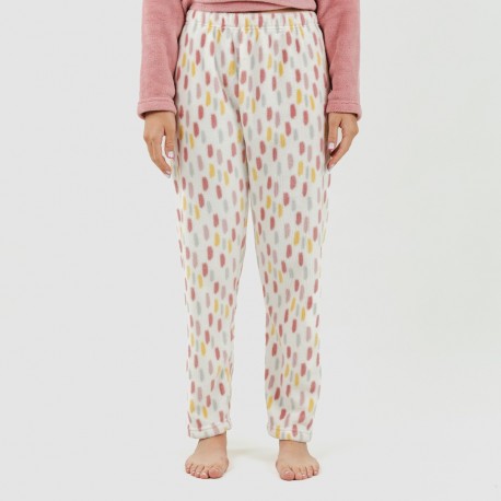 Pijama coral Manchitas malva rosa
