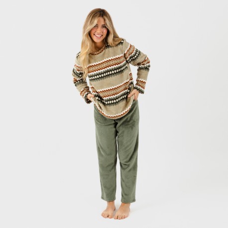 Pijama coral Vaduz verde caceria