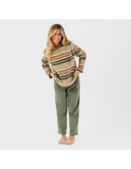 Pijama coral Vaduz verde caceria