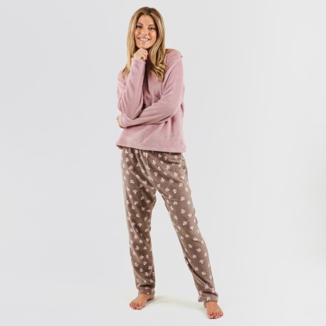 Pijama coral Ellen malvarosa